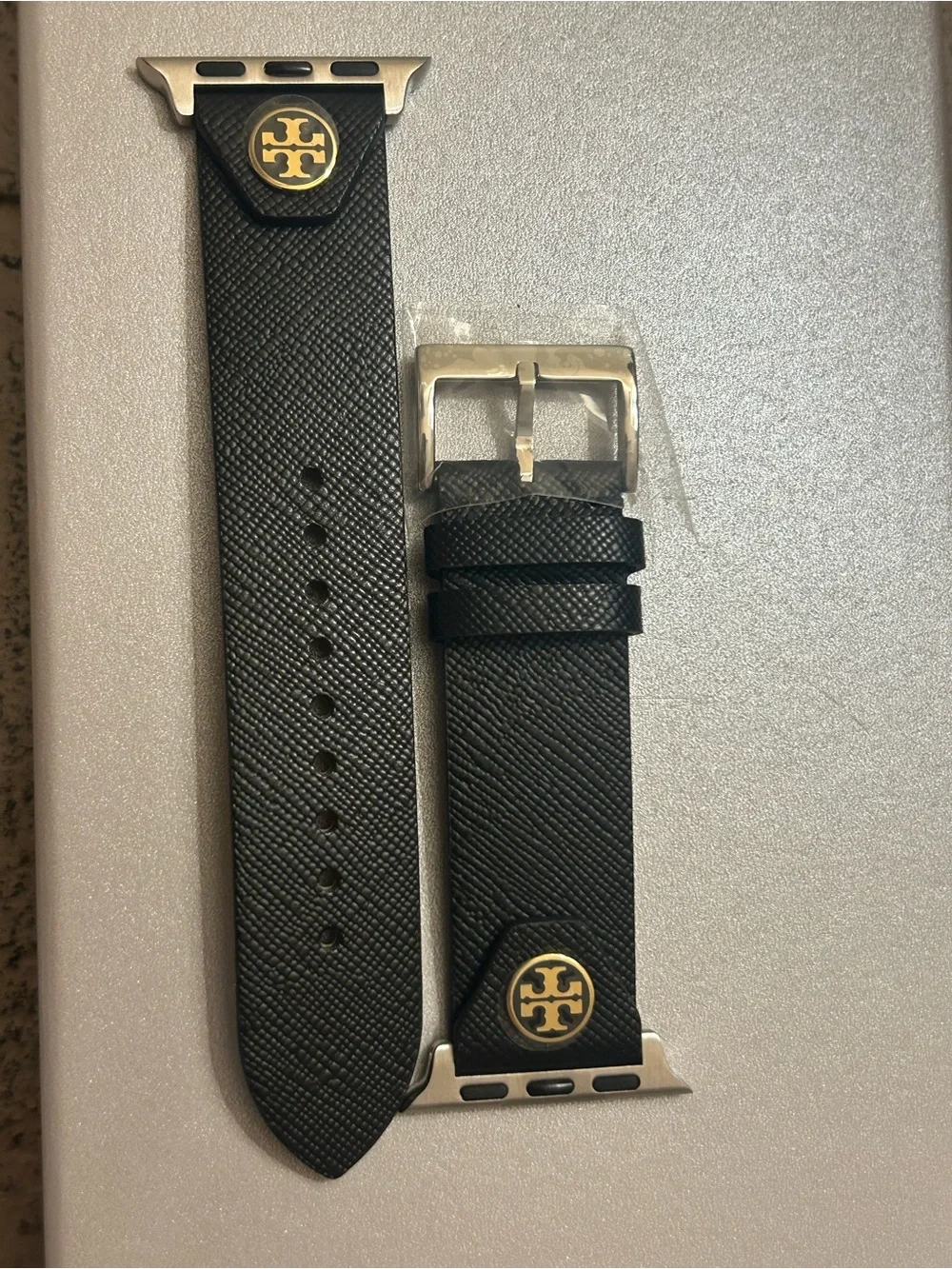 Tory Burch Black Saffiano Leather Apple Watch ⌚️ Band 38-40mm NWOT